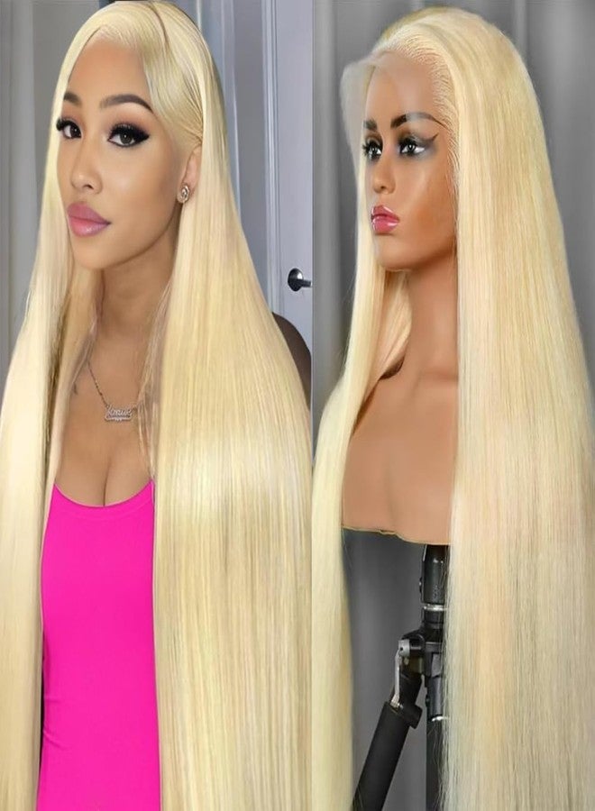 CUTE BEIN 613 13X6 Lace Front Wig Human Hair,200 Density Blonde HD Transparent Lace Front Wigs Glueless 28 Inch, Straight Frontal Wigs Human Hair Pre Plucked Bleached Knots - Image 1
